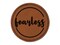 Fearless Cursive Text Round Iron-On Engraved Faux Leather Patch Applique - 2.5"